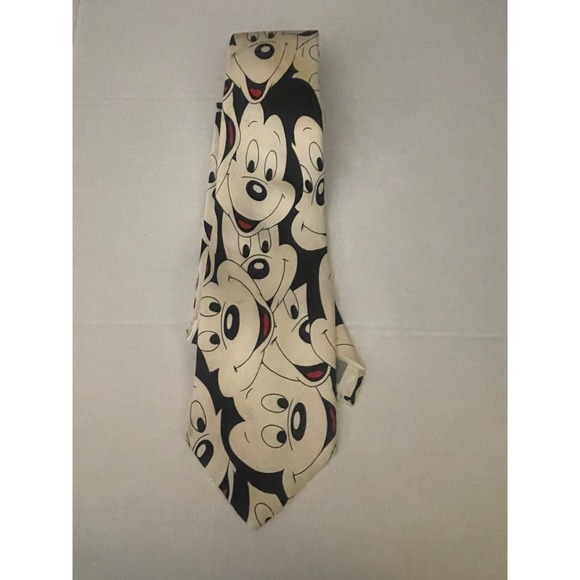 Other - Vintage Disney Mickey Unlimited Balancine Necktie Tie Black‎ White Mickey Mouse